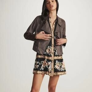 Anthropologie Hutch Faux Suede Moto Jacket - New - Small